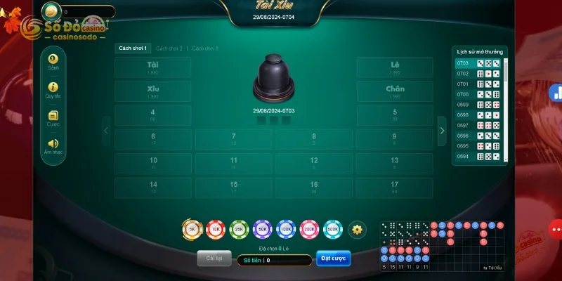 Chọn cửa Tài hoặc Xỉu khi tham gia SODO 
